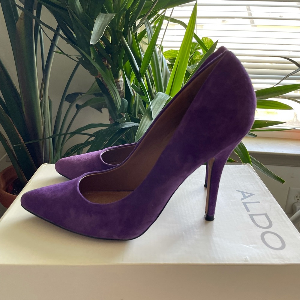Purple Aldo Suede Pump - Picture 3 of 6